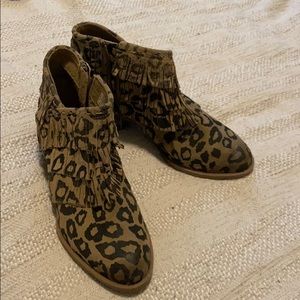Cheetah print booties